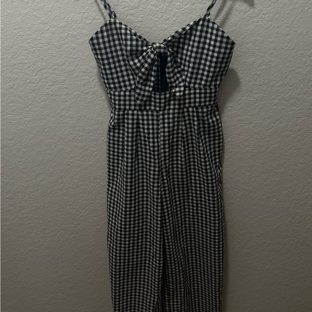 Black and White Gingham Jumpsuit